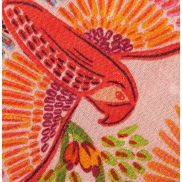 Farm Rio Macaw Flight Tiered Printed Cotton Smocked Floral Midi Dress Size M - Picture 17 of 17